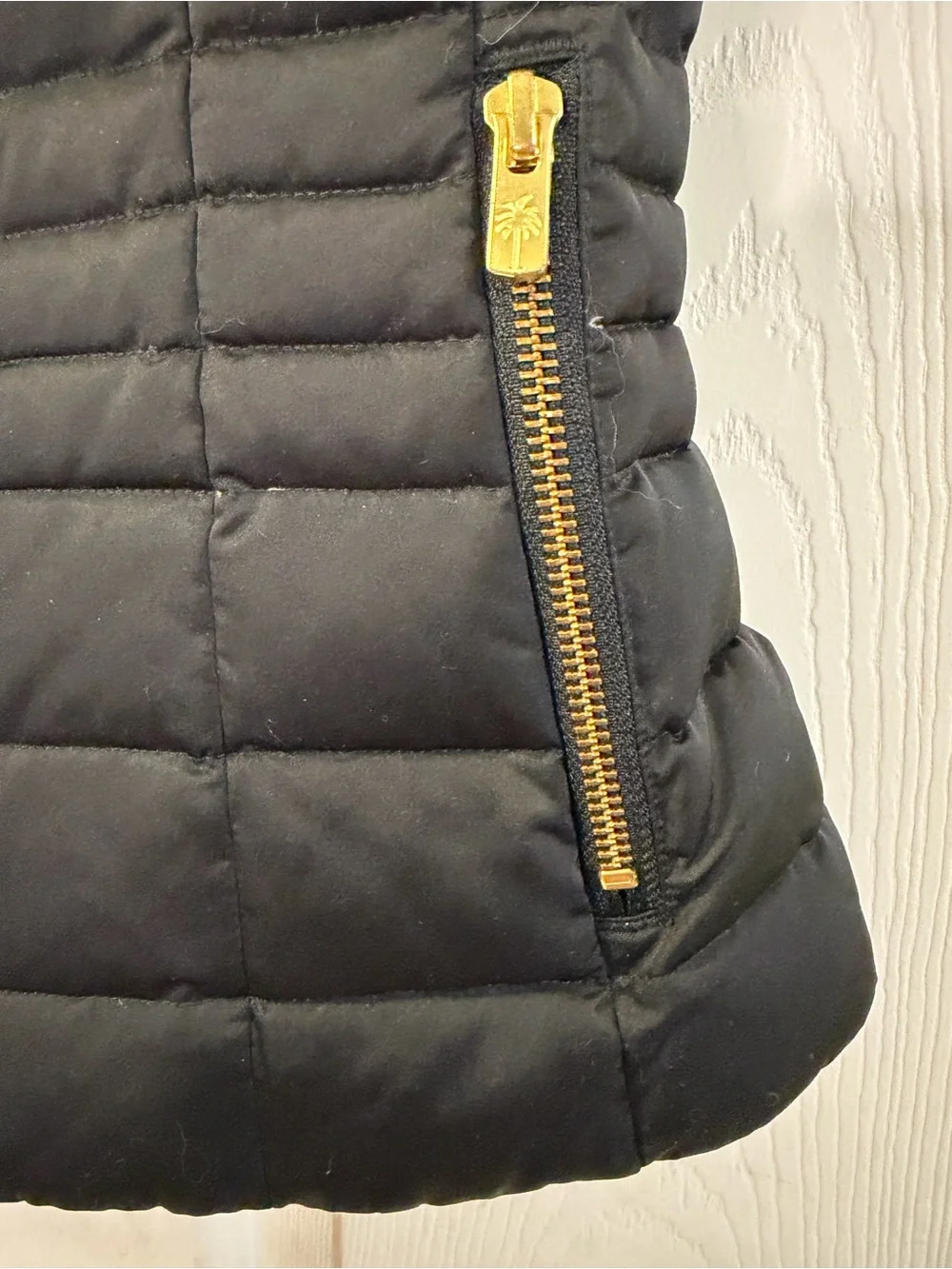 Lilly Pulitzer Puffer Vest Women’s Small Black Down Feather Quilted Full Zip XXS